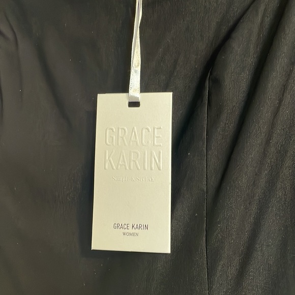 Black off the shoulders Grace Karin cocktail dress. Size L. NWT. - Picture 2 of 5